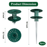Zapdos 6PCS 10 Inch Heavy Duty Outdoor Yard Garden Hose Guides, Dark Green Metal Stakes with Rotatable Spin Top, Durable Hose Spikes Keep Water Hose Away from Flower Beds & Lawn Plants