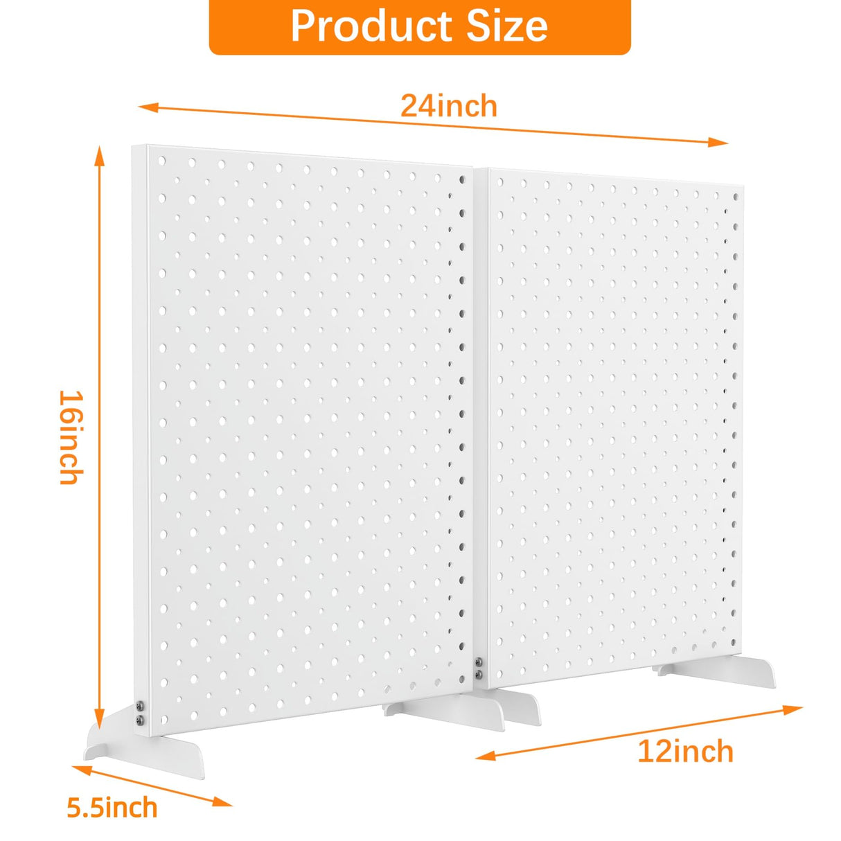 TORACK Pegboard Display Stand for Craft Shows & Fairs, 12 x 16 in Metal Tabletop Pegboard Display with Hooks for Christmas Fair Event(White, Pack of 2)