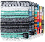 Benevolence LA Authentic Handwoven Mexican Blanket | Yoga Blankets, Outdoor, Picnic, Beach, Camping | Equestrian Saddle | Serape 50x70 inches - Mint, Pack of 1