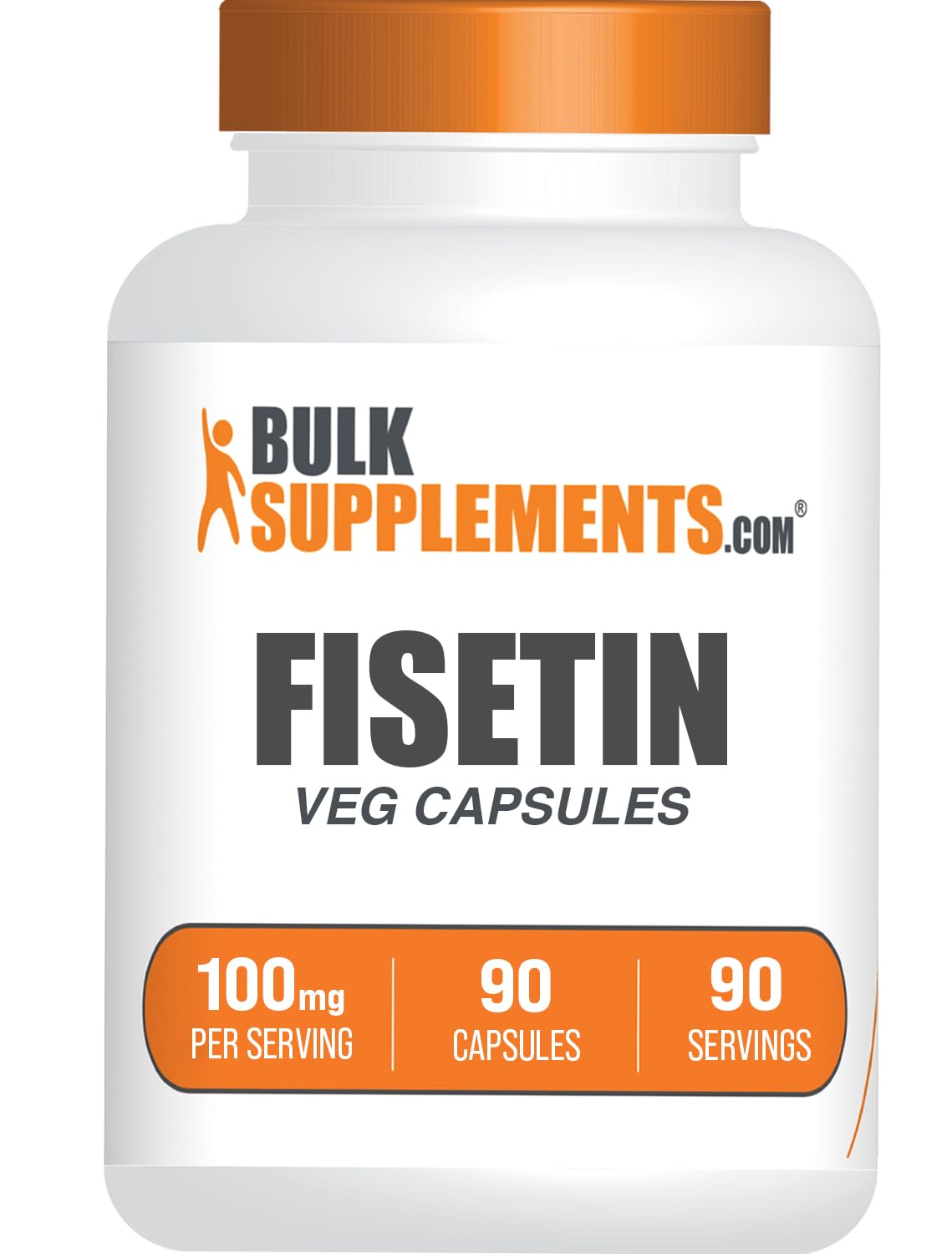 BulkSupplements.com Fisetin Capsules - Fisetin 100mg, Fisetin Supplement - Antioxidants Source, Vegan & Gluten Free, 1 Capsule per Serving, 90 Veg Capsules (Pack of 1)