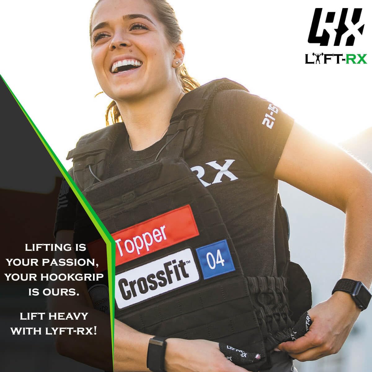 LYFT-RX Weightlifting Hook Grip Tape w/Premium Adhesive for Olympic Weight Lift, Cross Fitness, Lifting, Stretch Fit Athletic Finger Wrap, Protects Thumb Fingers, Size1.5in Black 6-Rolls