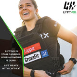 LYFT-RX Weightlifting Hook Grip Tape w/Premium Adhesive for Olympic Weight Lift, Cross Fitness, Lifting, Stretch Fit Athletic Finger Wrap, Protects Thumb Fingers, Size1.5in Black 6-Rolls