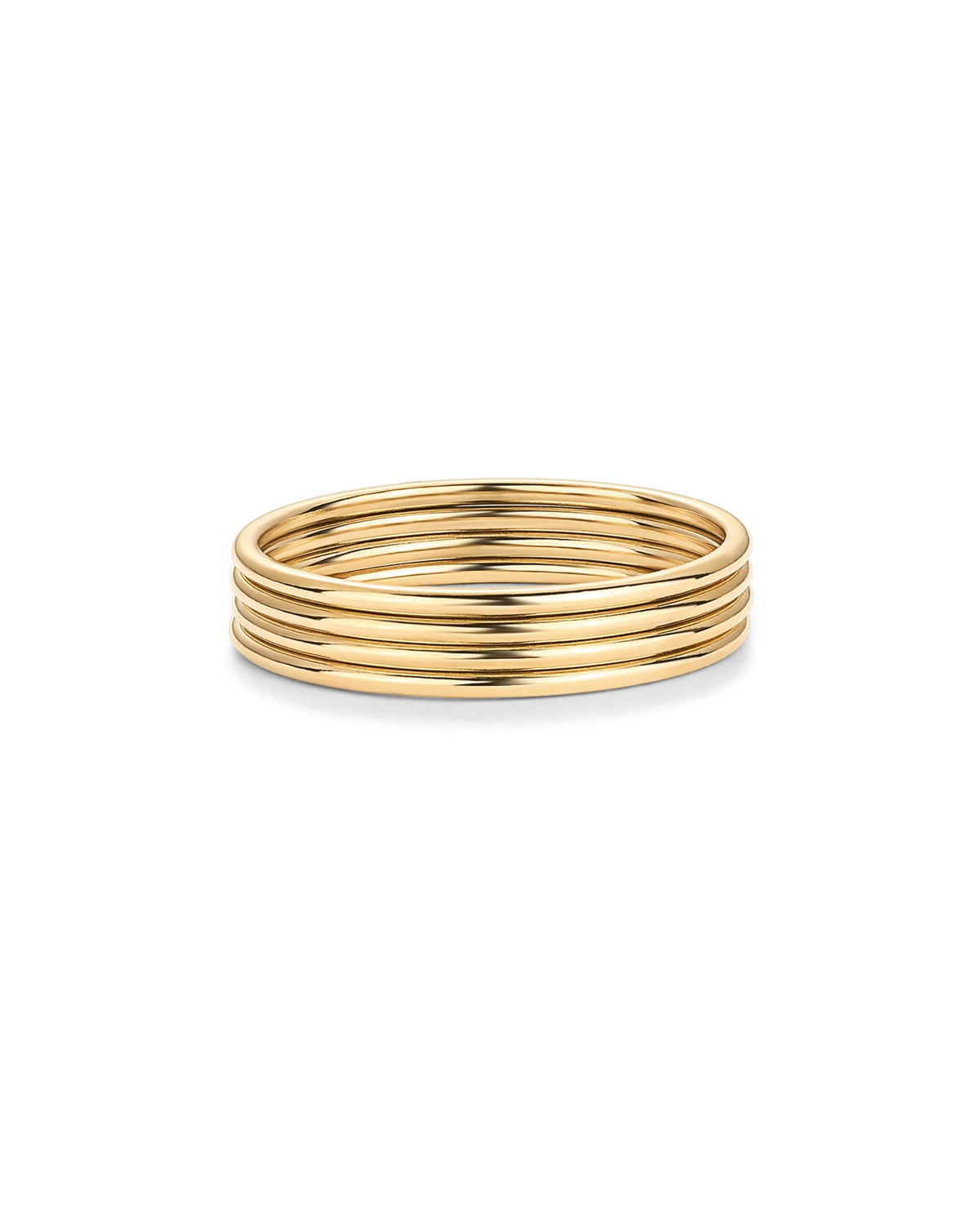 PAVOI 14K Yellow Gold Plated Stackable Thin Ring Set of 4