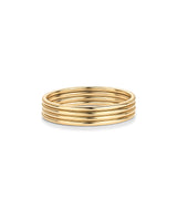 PAVOI 14K Yellow Gold Plated Stackable Thin Ring Set of 4