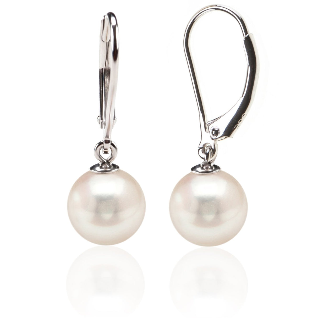 PAVOI 925 Sterling Silver Shell Pearl Earrings, Leverback Dangle Studs 8mm