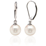 PAVOI 925 Sterling Silver Shell Pearl Earrings, Leverback Dangle Studs 8mm