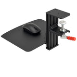VTUIFBT Metal Clamp-on Adjustable Computer Mouse Pad and Device Holder for Desks, Metal Computer Mouse Desk Mount Pad, 10.63" x 8.66" Ergonomic Desk Extender Tray, Fits up to 4 Inch Desktops, Black