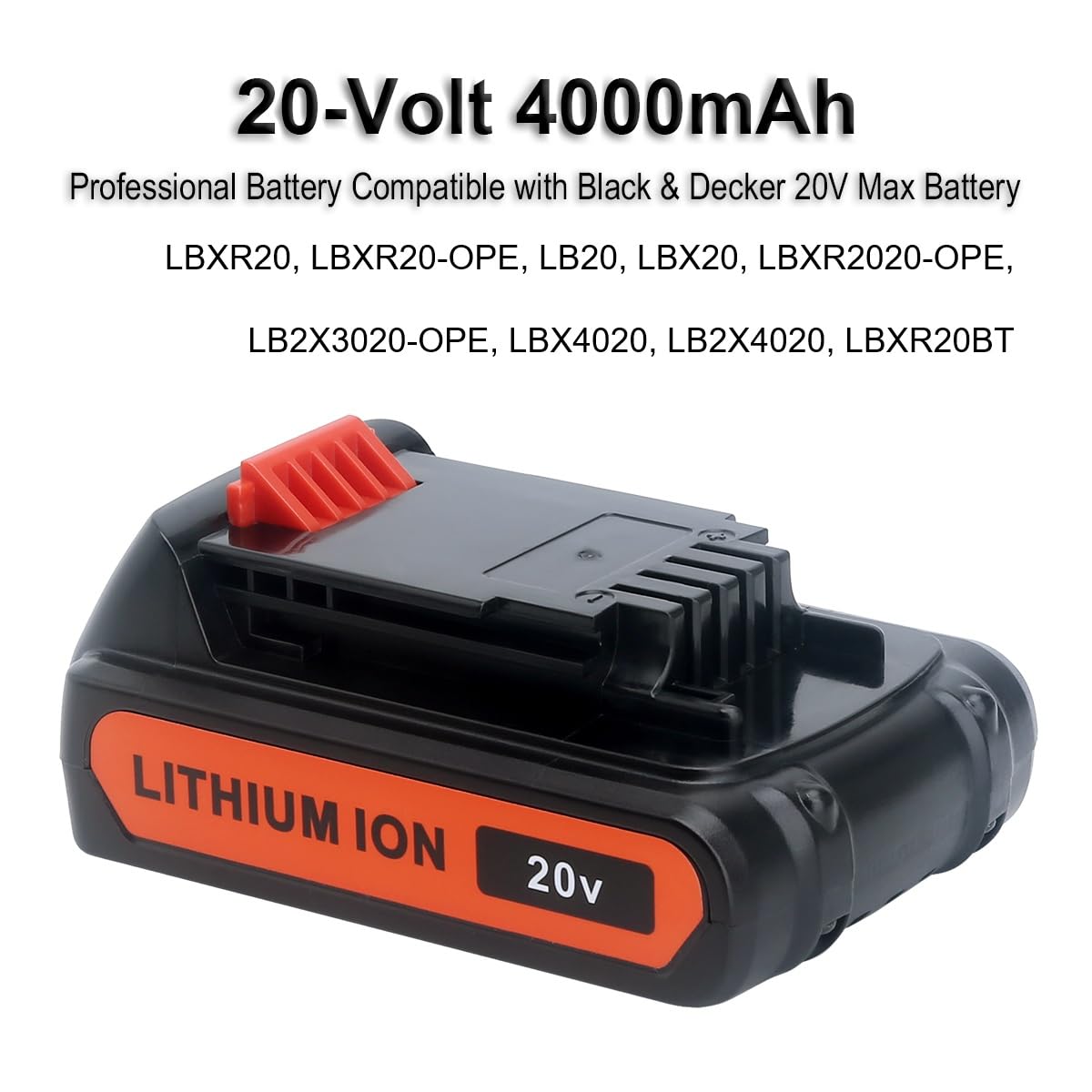 Biswaye LBXR20 20V Lithium Battery Compatible with Black & Decker 20V MAX Lithium Battery LBXR2520 LBXR2020 LBX20 LB2X4020 LB2X3020 and LCC221 LST522 LST201 LST220 LST300 20-Volt Max Tools
