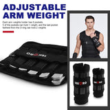 Adjustable Weighted Vest Set with Arm Weights and Leg Weights, Weight Training Workout Set, Weights Jacket & Wrist Weights & Ankle Weights (Including Weights: 96-100 Steel Plates)