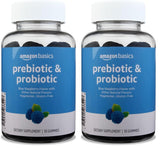 Amazon Basics Prebiotic & Probiotic Gummies, 2 Billion CFU, Blue Raspberry, 50 Count (Previously Solimo) (Pack of 2)