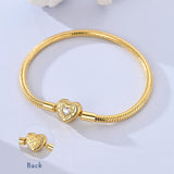 QIKAOLA Gold Bracelets for Pandora Charms Golden Snake Chain Bracelets for Women