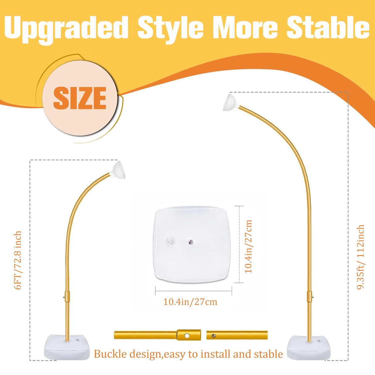 Bazen Balloon Arch Stand Kits Gold 8.2FT&5FT Half Arch Backdrop Stand