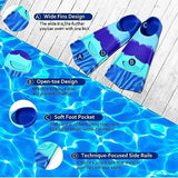 Kids Swim Fins,Short Kids Fins Youth Swimming Flippers for Lap Swimming Training for Children Girls Boys Beginners