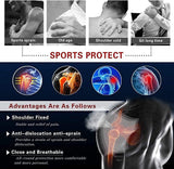 AIRE Shoulder Brace for Men and Women Recovery, Adjustable Shoulder Support for Rotator Cuff, AC Joint Pain Relief, Arm Sling for Injury, Perfect Fit Arm Compression Sleeve (One Size Regular)