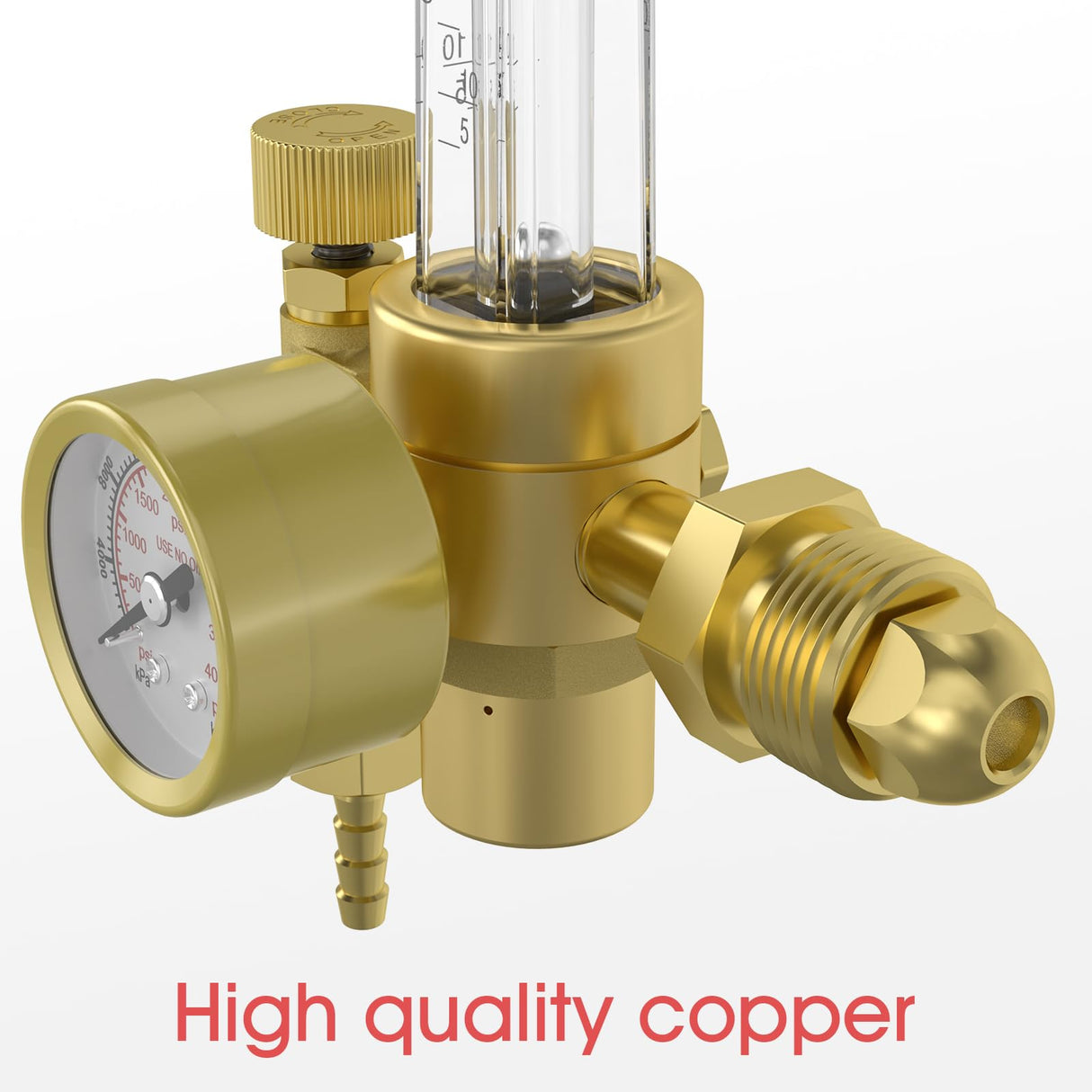 YESWELDER Welding Gas Regulator Flow Meter with Gas Hose, Leak-Proof Argon CO2 Pressure Gauge with Universal Multi-Interface, Suitable for MIG TIG Welding Machines