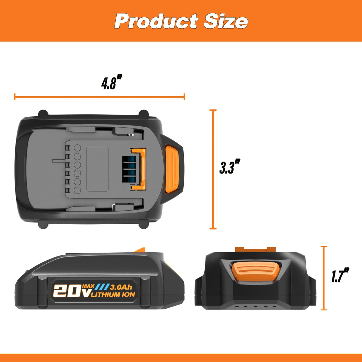 Koedsion 2Pack 3000mAh Battery Replacement for Worx PowerShare 20V Batteries WA3520 WA3525 WA3575 WA3669 WG151s WG155s WG251s WG255s WG540s WG545s WG890 WG891