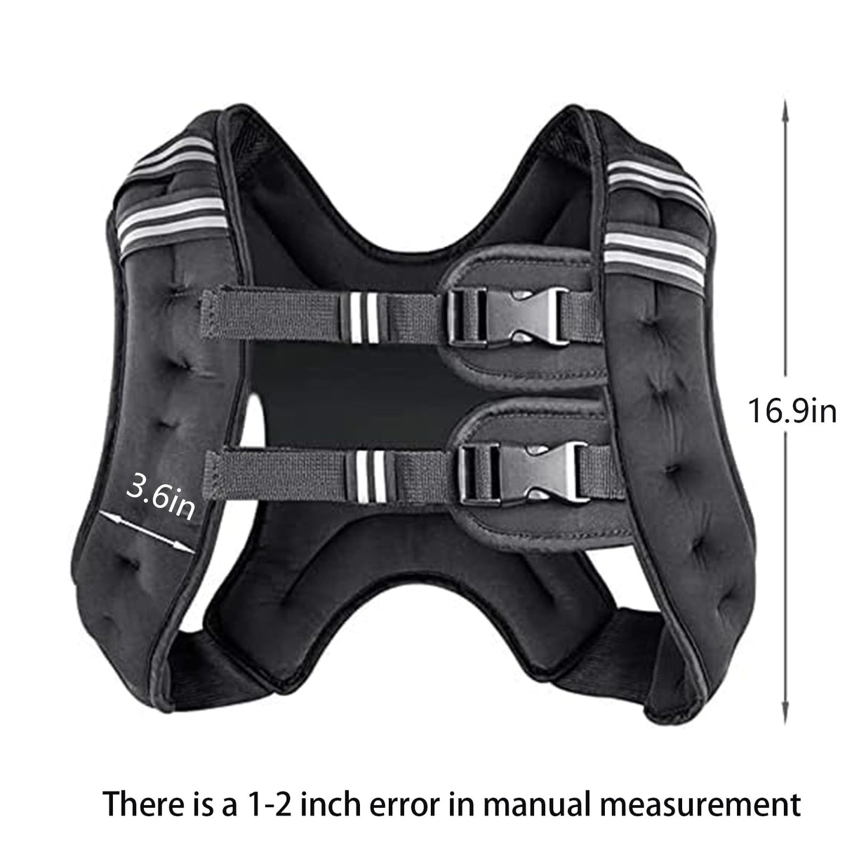 Prodigen Weighted Vest for Women and Men 25 Lbs with Reflective Stripe and Double Adjustable Buckle Straps Weight Vests for Strength Training, Jogging, Cardio, Weight Loss, Muscle Building, Black