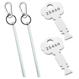 Half-Moon Elevator Door Key + 25460 Fire Alarm Key Set, Rapid Rescue & Maintenance Tool Kit, Fire Rescue & Emergency Door Breaching Keys, Firefighter-Specific Tools, Silver, Portable & Durable, 2-Pack