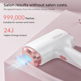 Finequin Laser Hair Removal for Women & Men, 45°F Ice-Cooling Contact, Safe & Virtually Painless Alternative to Salon IPL Hair Removal Device, Long-Lasting Hair Removal from Home, with Razor & Glasses