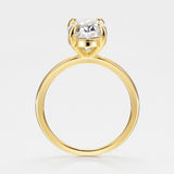 Michooyel 4.0ct Oval Cut Women's Engagement Ring Gold Plated Simulated D Color VVS Promise Ring Wedding Ring for Women 925 Sterling Silver