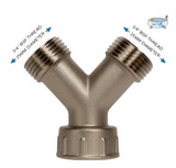 Solid Brass Nickel Plated Washing Machine Y Piece Connector, Highly Recommended Over Plastic/PVC YPiece
