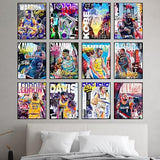 BigWig Prints Basketball Posters - Nba Posters, Basketball Room Decor, Nba Room Decor, Steph Curry, Kobe Bryant Wall Art, Kevin Durant, Lebron Wall Art, Warriors, Lakers - Unframed Set of 12 (8x10)