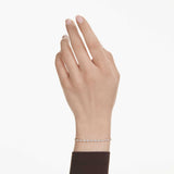 Swarovski Matrix Tennis bracelet, Round cut, White, Gold-tone plated
