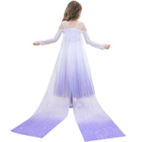 Axwcon Girls Princess Elsa Dress Costume with Waist Sequins, Detachable Cape, Halloween Christmas Kid Snow Queen Dress Up