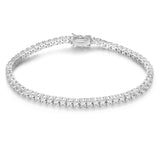 Gemsme 18K White Gold Plated 3.0mm Cubic Zirconia Classic Tennis Bracelet 6.5 Inch