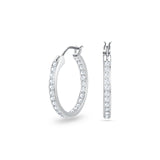Swarovski Sommerset hoop earrings, clear, Rhodium finish
