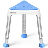 Space-Saving Triangular Shower Chair for Inside Shower with EVA Pad, 400 lbs Adjustable Shower Chair for Elderly and Disabled, Non-Slip Shower Seat, Bath Chair for Tub, Tool-Free, FSA/HSA Eligible