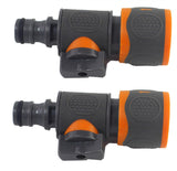 2PACK Quick Release in Line Shut Off Valve,Garden Hose Pipe in Line Tap Shut Off Valve Fitting Connect Adaptor Tool Gadget