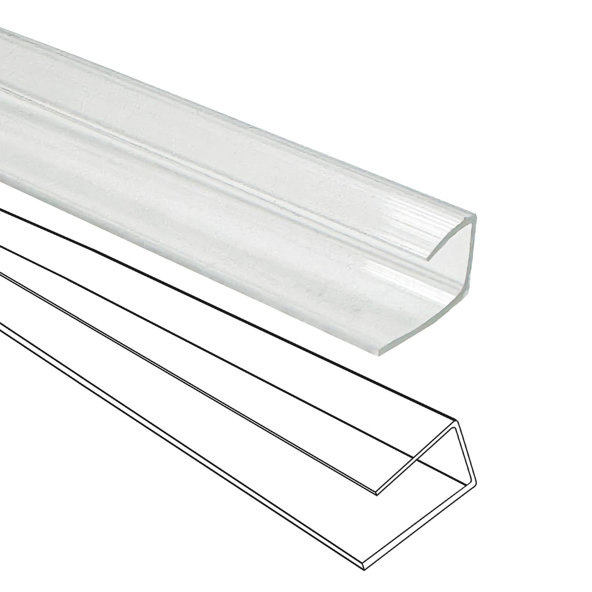 XISOCO 10 PCS Polycarbonate Greenhouse U Connector Profile 4ft Length Fits 0.16’’ & 0.24’’ Twin-Wall Polycarbonate Panels Duty Dust Rain & Moisture Protection Durabler (U-Clip 4' × 0.71’’ × 0.24’’)