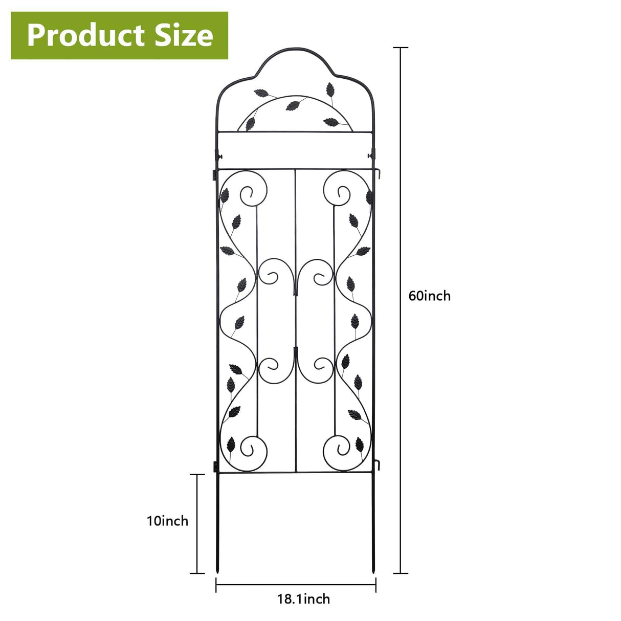 hogardeck 4 Packs 60 * 18 inch Metal Garden Trellis for Climbing Plants Outdoor,Heavy Duty,Black Coating Rustproof Trellis for Rose, Vegetable, Flowers, Expandable,Perfect for Training Climbing Plants