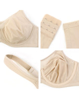 HSIA Minimizer Bras for Women Plus Size, Full Coverage Coolcomfort T Shirt Unlined Bra with Underwire & Wide Strap Support for Heavy Breast, Light Beige 38DD
