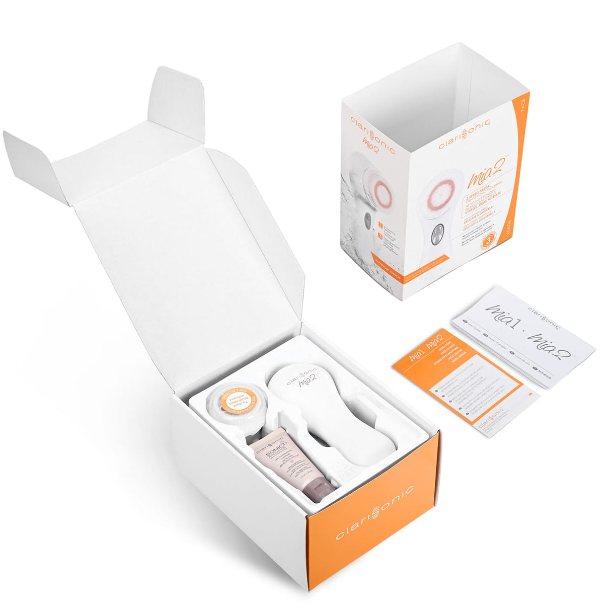 Clarisonic Mia 2 Face Scrubber, Sonic Gentle and Everyday Cleansing System, White