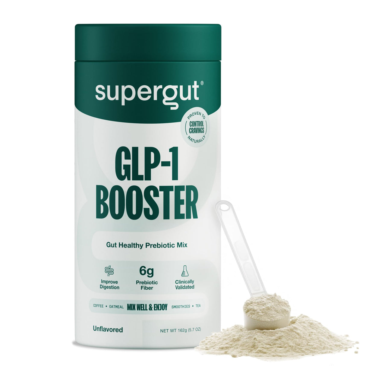 Supergut Gut Healthy GLP-1 Booster - High Fiber GLP-1 Supplement Powder for Women & Men - Sugar-Free Drink Mix for Gut Health (20 Servings)
