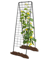 60"x16.2" Heavy Duty Steel A-Frame Garden Trellis for Climbing Plants – Rust-Proof Metal Trellis with Hardware Cloth, Perfect for Raised Beds,Cucumbers,Tomatoes & Outdoor Vines (Black)
