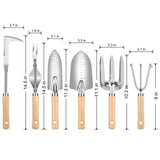 DWFKHT Weed Puller Tool, 6 Piece Stainless Steel Heavy Duty Weeding Tool, Weed Puller, Crack Weeder Tool, Weed Remover Tool with Ergonomic Wooden Handle, Gardening Gifts for Women
