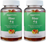 Amazon Basics (previously Solimo Fiber 4g Gummy - Digestive Health, Supports Regularity, Orange, Lemon & Strawberry, 90 Gummies (2 per Serving) (Pack of 2)