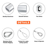 Sanuke Wire Rope Crimping Tool for 3/64 1/16 5/64 inch Aluminum Crimping Loop Sleeves Kit with 160pcs Aluminum Crimping Loop Sleeve and 10pcs Stainless Steel Thimble