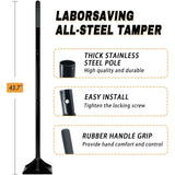 Steel Tamper Tool with 48 inch Handle，10''x10'' Hand Tamper