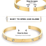 RIMRIVA Gold Bracelets for Women Trendy Love Bangle Bracelet Jewelry