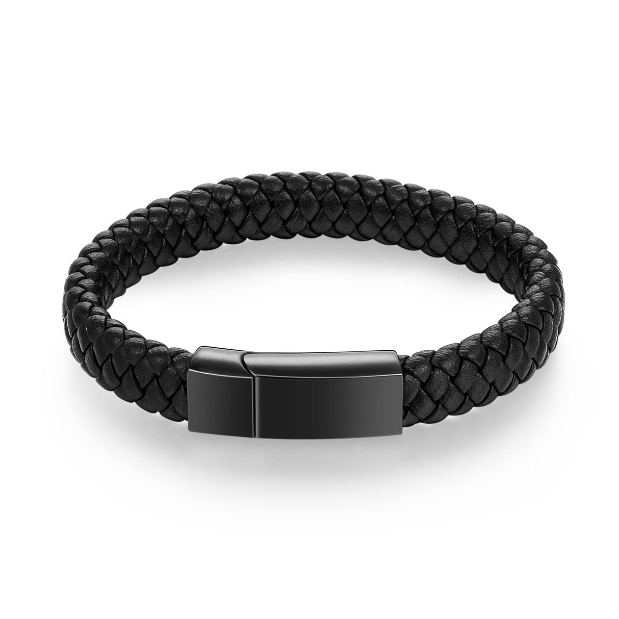 abooxiu Cremation Bracelet for Ashes Leather Urn Bracelet Cremation Jewelry Memorial Bangle Ash Keepsake for Women Men Black