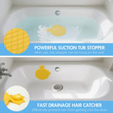 TRAPMATE Bathtub Drain Stopper/Protector/Hair Catcher Shower Drain/Easy Clean Hair Trap Strainer & Silicone Stopper for Tub, Sink (Yellow)