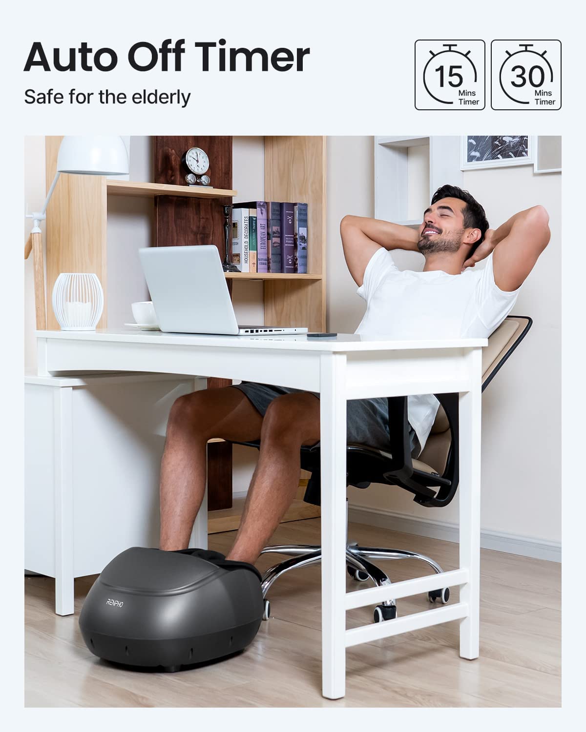 RENPHO Foot Massager Machine [2025 Upgraded], FSA HSA Eligible Shiatsu Foot Massager with Heat, Plantar Fasciitis Massager, True Foot Massage, Mothers Day Gifts for Women Mom Men, Fits Up to Size 13