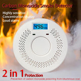 smoke detector Smoke and Carbon Monoxide Detector，Smoke Alarm，CO Detector Smoke Detector, Carbon Monoxide Alarm,5 Year Battery OperatedLCD Display and Sound Warning for Home, Bedroom, Kitchen，(1 Pack)