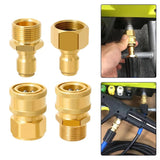Oniissy 4pcs 3/8" 1/4" Quick Connect Adapter M22-15/14mm For Pressure Washer Hose,Fast Connect & Quick Release Disconnect for Washer Hose Pump (M22-14MM 3/8")
