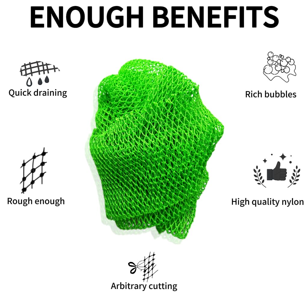 SPMKTBOZAI African Net Sponge Authentic, 2 Pieces African Exfoliating Sponge Real African Net Black Owned, African Bath Sponge Back Scrubber, Body Exfoliator Shower Bath Accessories (Green, Pink)