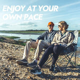 Dowinx Double Camping Chair Loveseat, Portable Folding Outdoor Lawn Chair with Padded Seats, Armrests, Side Pockets, 440lbs Capacity for Beach, Patio, Picnic - Blue PRO